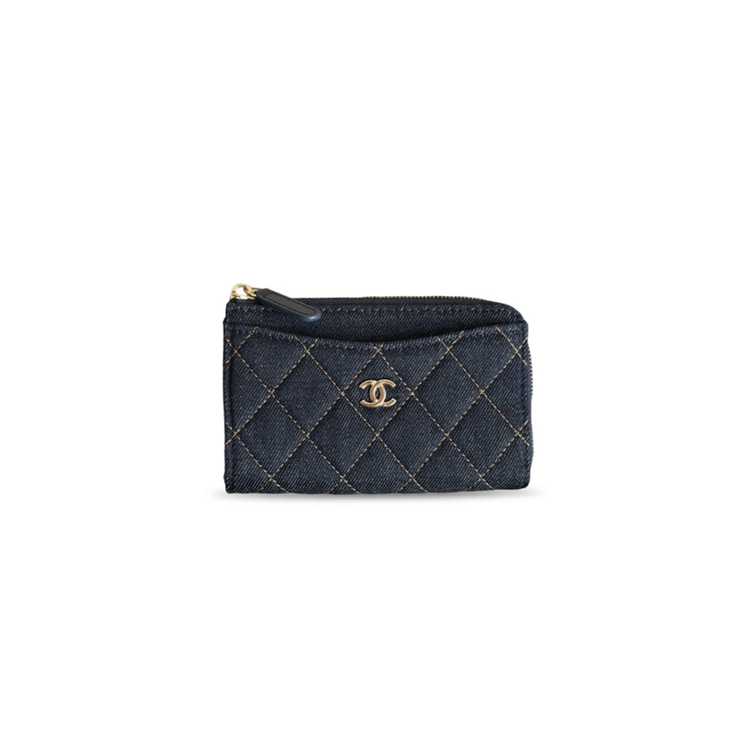 CHANEL DENIM CLASSIC ZIPPED COIN PURSE AP3179 (12*7.5*2.5cm)